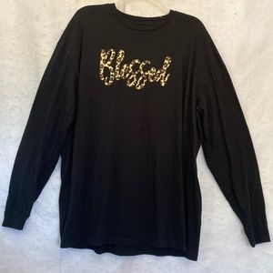 Love N Faith Long Sleeve Animal Print Blessed  T- Shirt